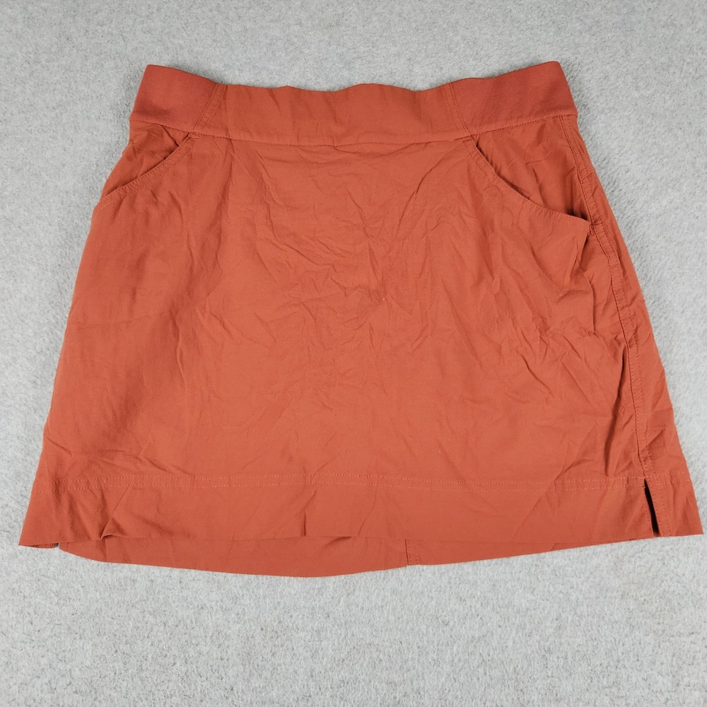 Columbia Skirt Womens L Rust Orange Active Hiking Pockets Elastic Waist Pull On